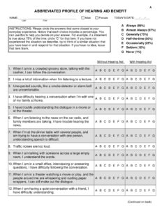Abbreviated Profile of Hearing Aid Benefit (APHAB) - Oregon Hearing ...
